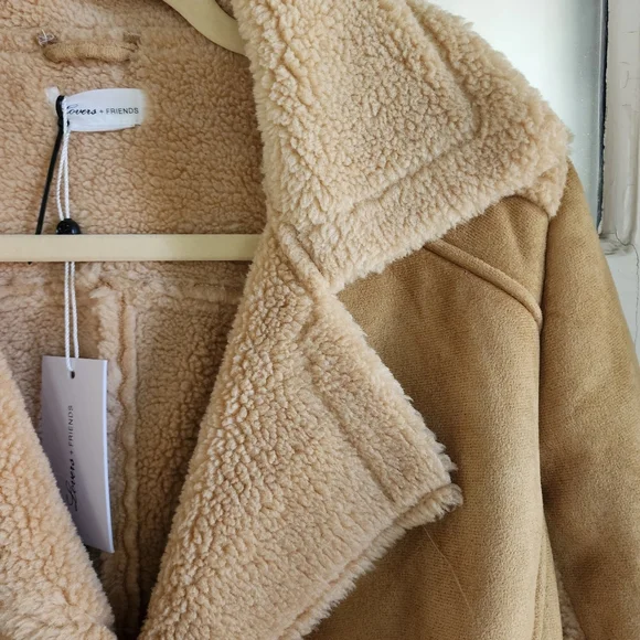 Lovers + friends Faux Fur Tan Jacket, Sz XS - Picture 3 of 12